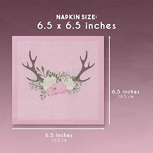 Baby Shower Party Supplies, Pink Paper Napkins (6.5 X 6.5 In, 150 Pack) #TOP5