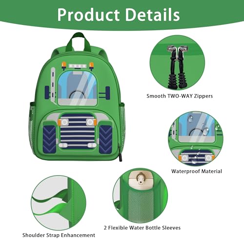 Image of Tractor Toddler Backpack for Little Kids Water Resistance Kindergarten Preschool Bags Children Schoolbag Cute 3D Animal Cartoon Backpacks Gifts for Baby Boys Girls