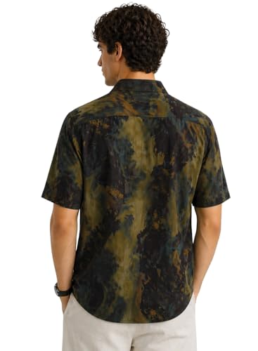 Image of ADRO Abstract Printed Shirts for Men | Breathable Cotton Rayon Fabric | Relaxed Fit Summer Shirts | Casual Party Shirt for Men