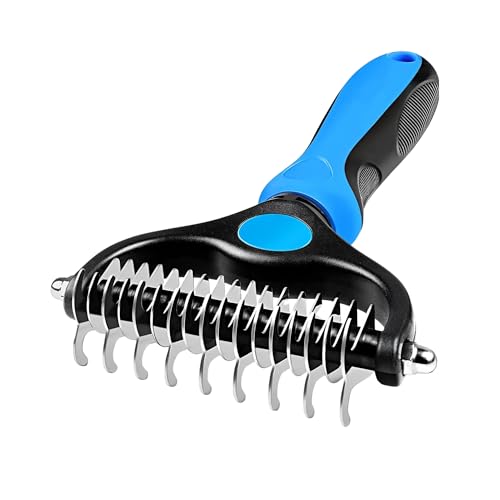 Escova Rake Desembaraçadora Profissional PETYC Cães e Gatos Rasquedeira Desemboladora Petshop (Azul)