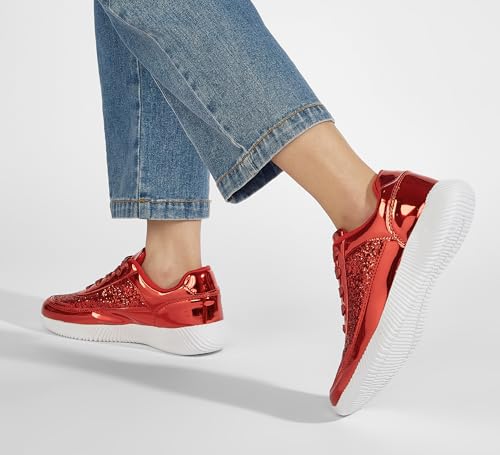 Image of BELOS Women's Glitter Shoes Sparkly Lightweight Metallic Sequins Tennis Shoes Casual Retro Braided Walking Shoes