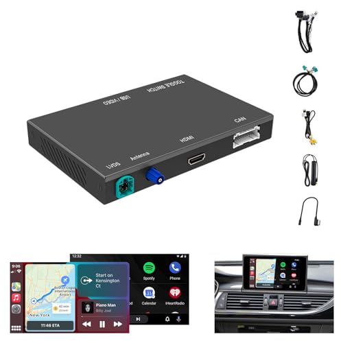 Compatible with Audi 2015-2018 A6 A7 C7 with Telescopic Screen & MIB2+ Version Wireless CarPlay Android Auto Mirrorig Retrofit Kit, Support USB Plays, HDMI, Built-in YouTue App