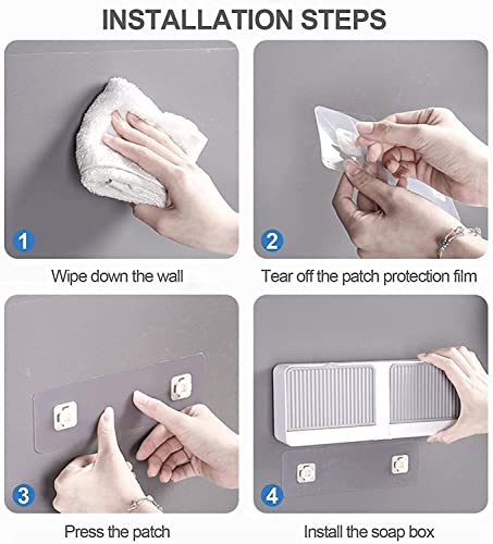 Image of Wall Mounted Double Layer Soap Dish with Drain Tray Soap Holder Bathroom Storage Box with Lid Soap Case for Kitchen Bathroom Use (Pack of 1 | Multicolor)