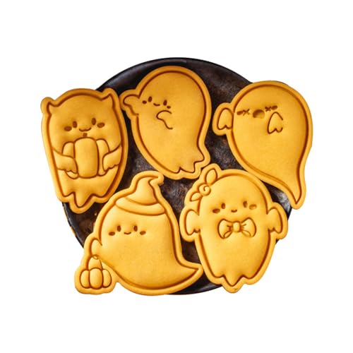 Set of 5 Eerie Kitchen Cookie Molds Set Halloween Themed Biscuits Crafting Molds for Eerie Treats and Parties Home Baking Essential - Image 3