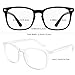 Nelisylux Blue Light Filtering Glasses for Men and Women, 2 Pack Non-Prescription Computer Glasses for Screen Use, Lightweight Fashion Eyeglasses for Office, Reading and Gaming, Black & Clear