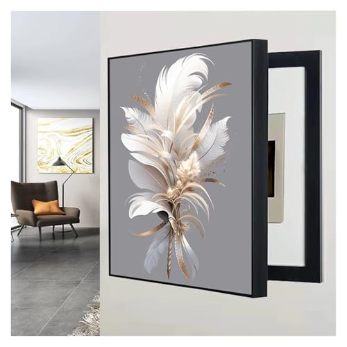 Qulamrdk Cuadro para Tapar Cuadro Electrico Ocultación de Medidor Decorativa Medidor Desmontable Creativa Cubierta Decoración Ocultar Pinturas Cubrecontador(D,15.7inx19.6in/40 x 50 cm)