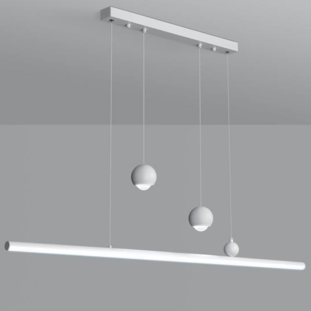Lámpara de tira larga negra con luz LED 6000K para isla de cocina y bar