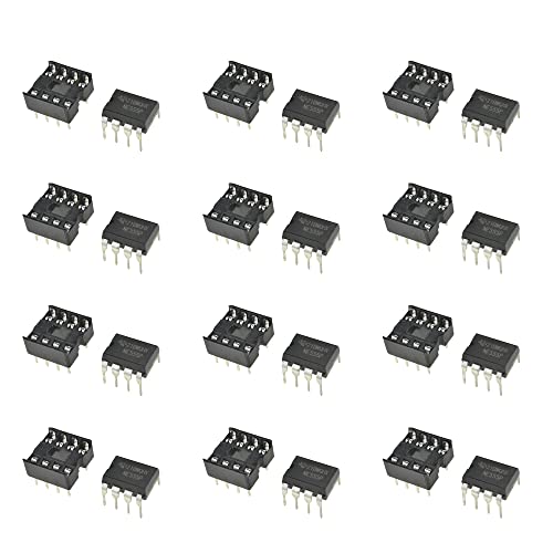 Acoeitl Ne555P Ne555N Ne555 With Sockets Single Precision Timer Ic Chip Dip8 Prototype Astable Monostable Circuits Straight Legs Not Bend Build Oscillators Alarm Systems Camera Lighting Setups 12Pcs #TOP17