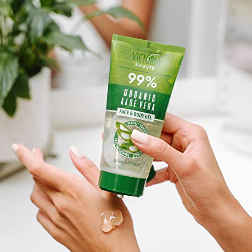 Victoria Beauty 99% Organic Aloe Vera Gel-Moisturiser for Face and Body with - Healing, Soothing, Rehydrating, 200ml - Image 2