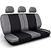 Car Seat Cover Protectors- Grip Control Non-Slip Poly Cloth Black and Gray Front Low Bucket and 50-50 or 60-40 Rear Split Bench Universal Fit for Automotive Cars, Trucks, SUVs, Vans- 10 Piece Full Set