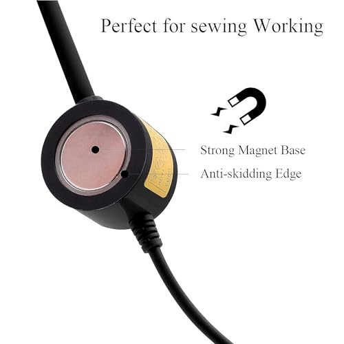 Image of LED Sewing Machine Light,POWKER 30 LED Magnetic Mount Drill Press Light with Flexible Silone Coating Gooseneck for Sewing Machine, Drill Presses, Desks, Music Stands, Craft, Workbenches, Lathes Lamps