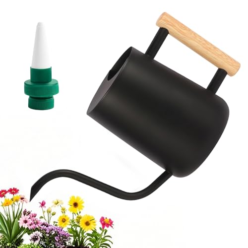 1L Gießkanne Zimmerpflanzen, Gießkanne Indoor Blumengießkanne Edelstahl-Giesskanne mit Langem Auslauf Holzgriff, Gießkanne Klein für Garten Zimmerpflanzen 1L Gießkanne Zimmerpflanzen, Gießkanne Indoor Blumengießkanne Edelstahl-Giesskanne mit Langem Auslauf Holzgriff, Gießkanne Klein für Garten Zimmerpflanzen