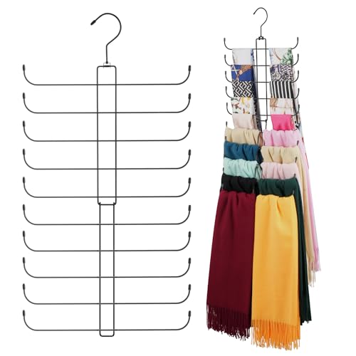 ZEDODIER Scarf Organizer Scarf Hanger for Closet, Rotatable Sturdy Hijab Holder Holds 20 Scarves...