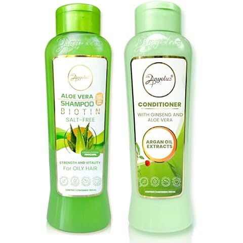 ANYELUZ Aloe Vera Shampoo and Conditioner Set, With Biotin, Provides Strength and Vitality to your Hair, Removes Excess Oil and Residues, for All Hair Types Cover