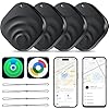 Paquete de 4 unidades de rastreador de sistema dual para iOS y Android Bluetooth Tracker etiquetas inteligentes compatibles con Apple Find My (iOS) y Google Find Hub (Android) para llaves, equipaje