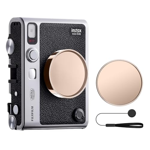 Tapa de lente MUZIRI KINOKOO para cámara instantánea Fuji Instax Mini EVO, cubierta premium de plástico con interior flocado y cuerda anti-pérdida — Dorado Champán miniatura 1