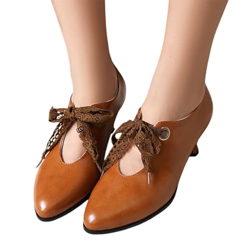 Escarpins Femme Talon Haut Sexy, Confortable Et Elegante Chaussures Femme Confort Chic, Mary Janes Pieds Larges Ballerines Marron, Chaussures Danse De Salon,...