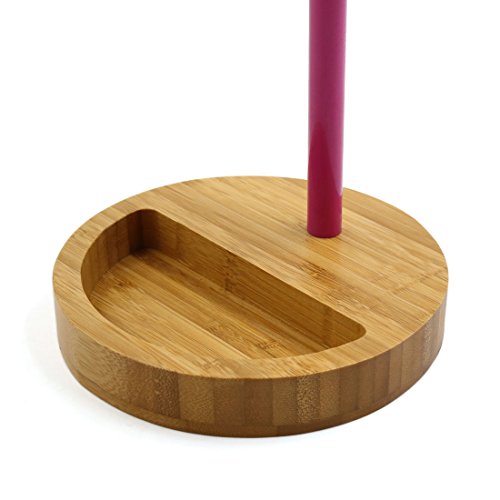 Espejo cosmético doble cara con soporte de madera magenta miniatura 3