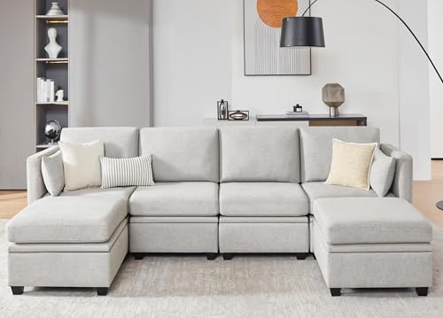 10 Best Sectional Couch $300: Top Affordable Modular Sofas for Comfort 11 Weture Modular Sectional Sofa with Storage, U Shaped Sectional Couch for Living Room, Convertible Modular Sofa Couch with Ottomans, 6 Seater, LightGray
