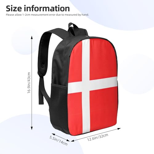 Denmark Danish Flag Print Laptop Backpack,Travel Daypack,Business Work Bag For Men And Women,College Backpacks3