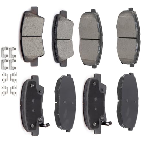 Image of Ceramic Pads Kits, D1445 D1397 SCITOO 8pcs Front Rear Brakes Pads Set Fit For Kia Soul 2014-2016