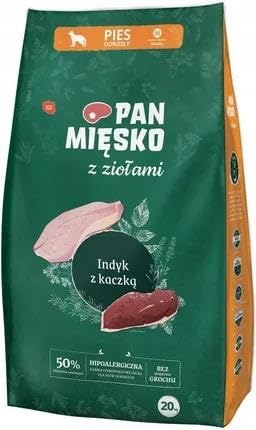 Karma sucha dla psa z Ziołami Indyk z kaczką chrupki M 20kg