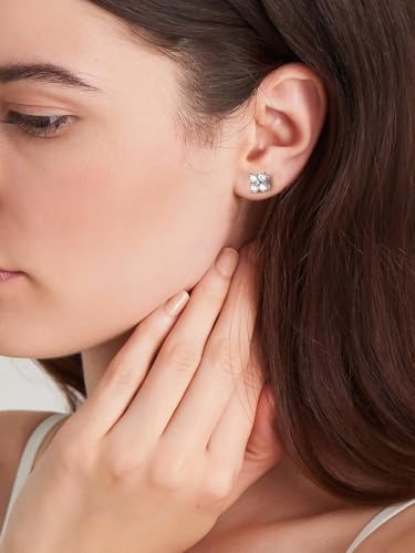 D Color VVS1 Clarity Moissanite Sparkle Stud Earrings for Women, Really Authentic Solid 925 Sterling Silver, Valentines Anniversary Birthday Mothers Day Jewelry, Ideal Gift for Her2