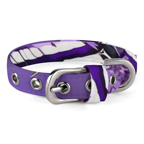 Collier réglable pour chien contre irritations avec fleurs violettes confort