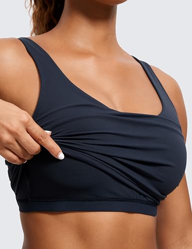 Image of CRZ YOGA Womens Sports Bras V Neck Padded Cropped Tank Top Wireless Yoga Bra