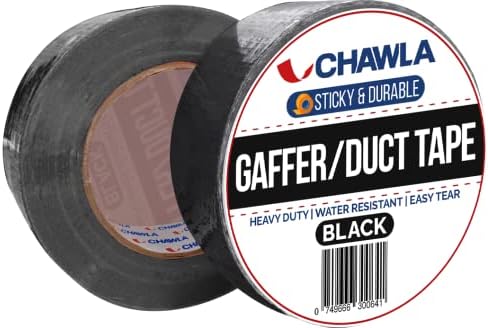 | Duct Tape 48mm x 50m WHITE Gaffer Tape | Cloth Waterproof Heavy Duty Grey Tape High Strength Duct Tape | SILVER | BLACK | WHITE | RED (1, Black)
