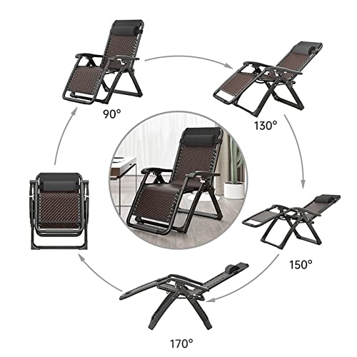 Fauteuil de patio pliable Zero Gravity réglable avec coussin pour jardin