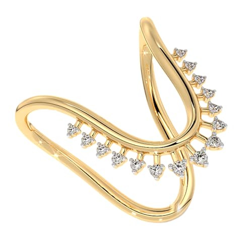 The Glinter Vanki Ring, 0.125 Carat Moissanite Ring with 2.49 Gram 14k Gold Plated Sterling Silver Wedding, Engagement, Promise Ring|MTI_RNG_2083