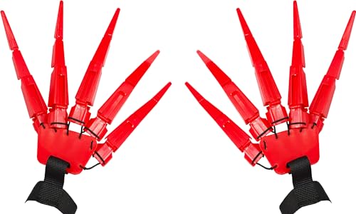 Studio Halloween Pair Of Adult's Red Articulating Finger Gloves Costume Accessory