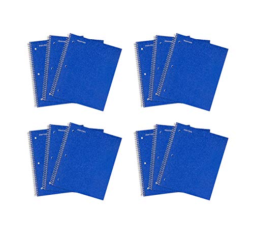 Mintra Office Durable Spiral Notebooks, 1 Subject (Blue, 12pk, 100 sheets)