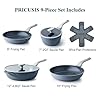 PRICUSIS Ceramic Nonstick Pots and Pans Set, 9 Pieces Non Toxic Induction Cookware Set, PTFE PFOA & PFAS Free, Dishwasher Safe, Stay Cool Handle, Gray #1