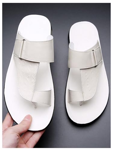 Verdusa Men's PU Leather Thong Sandals Open Toe Slip on Slippers3