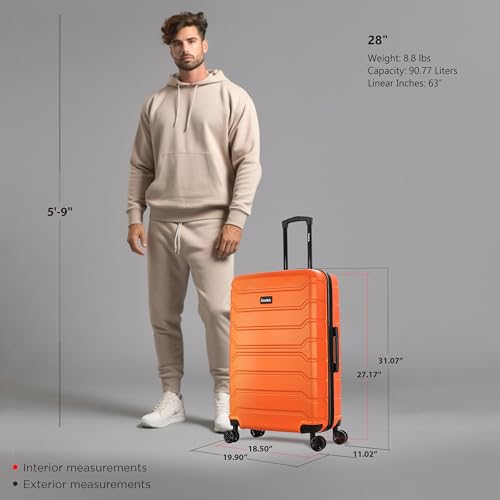 Image of InUSA TREND 28-Inch Large Hardside Spinner Luggage Lightweight Orange