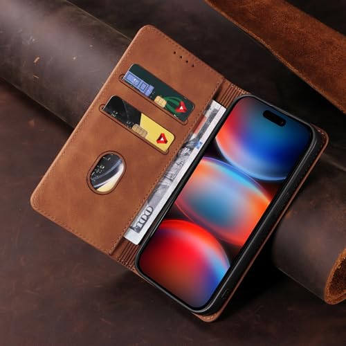 Étui portefeuille iPhone 17 Pro Max de protection durable et élégance marron - 3