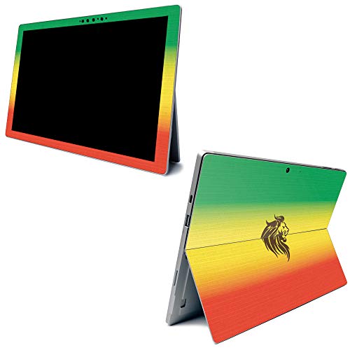 Image of MightySkins Carbon Fiber Skin for Microsoft Surface Pro 7 - Rasta Lion | Textured Carbon Fiber Finish | Easy to Apply, Remove, and Change Styles | Made in The USA