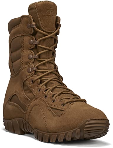TACTICAL RESEARCH TR550WPINS 8 Inch Combat Boots For Men - Army OCP ACU Lightweight Waterproof & 400g Insulated - Coyote Brown Leather - Vibram Ibex Outsole3
