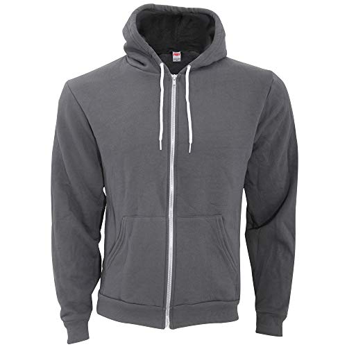 American Apparel Men's Flex Fleece Long-Sleeve Zip Hoodie, Asphalt, 2X-Large