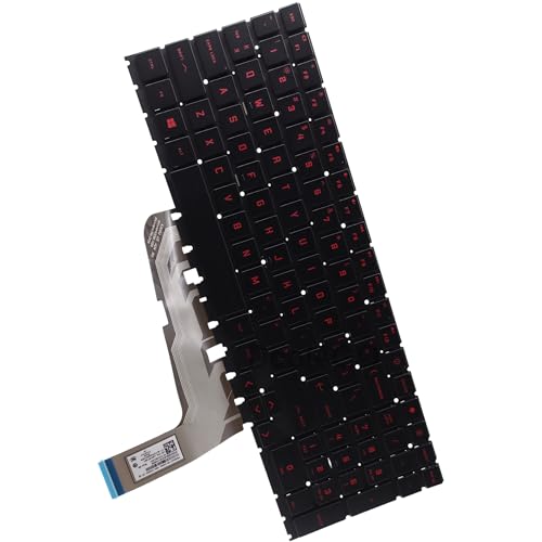 Teclado retroiluminado rojo para HP OMEN 16-WF con teclado numérico 5