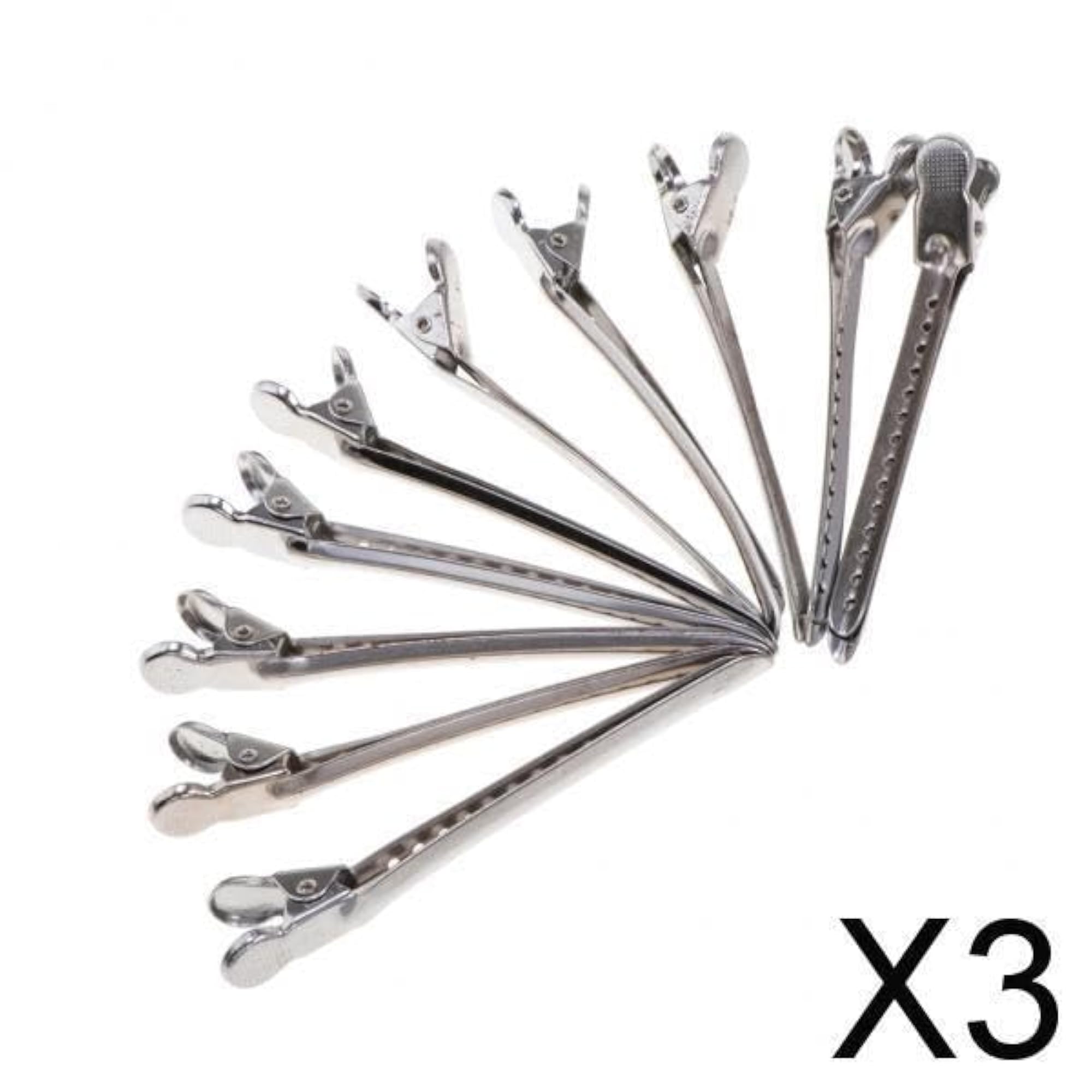 3x10x Metal Hair Sectioning Clips Strong Grip