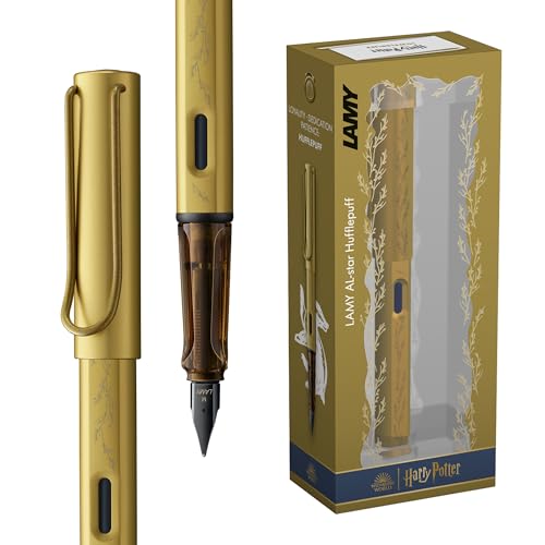 Image of Lamy AL-star Harry Potter Hufflepuff Fountain Pen - Special Edition Fountain Pen with Engraving of the House - Steel Nib in Line Width M - Lightweight Aluminium Housing - Includes T10 Blue Ink