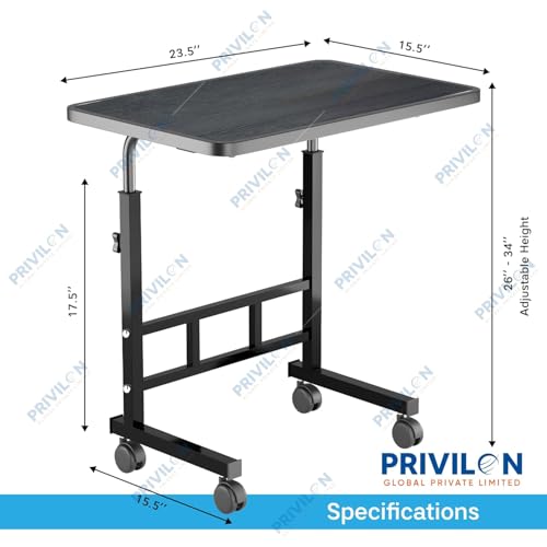 Image of Multi-Purpose Laptop Table, Study Table| Bed Table| Adjustable Height, Portable for Office, Work Form Home | DIY Table, Easy to Assemble, Engineered (BLACK ADJUSTABLE)