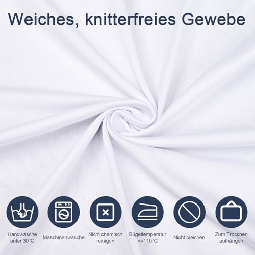 Alishomtll 6er Set Stehtisch Hussen mit Schleife, Ø70cm Stretch Stehtischhussen, Elegante Elastische Tisch-Überzug Hussen für Bistrotisch Runde Stehtisch Bankett Hochzeit (Ø70x110cm, Weiß)
