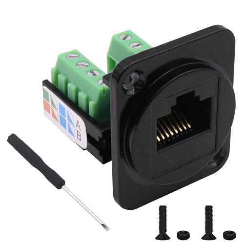 Adaptador conector RJ45 Panel Montaje sin soldadura miniatura 1