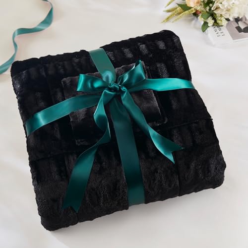 Image of Madison Park King Comforter Set Reversible Faux Fur Elegance with Soft & Plush Mink-Like Reverse, Heavyweight 6D Overfilled Warm & Fluffy Comforter for King Size Bed, Gia, King /Cal King Black 3 Piece