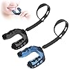 Lot de 2 protège-dents de sport avec sangle, pour football américain, arts martiaux, boxe, kickboxing, hockey, football, adultes (bleu noir)