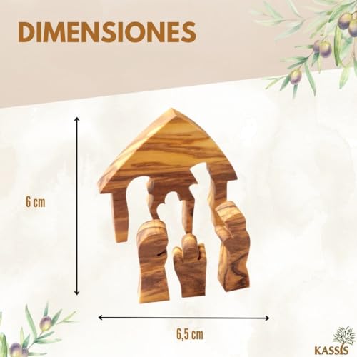 Miniatura 3 de Kassis Geschenkartikel Puzzle De Madera De Olivo, Decoración Navideña, De Belén, 6,50 X 6 Cm